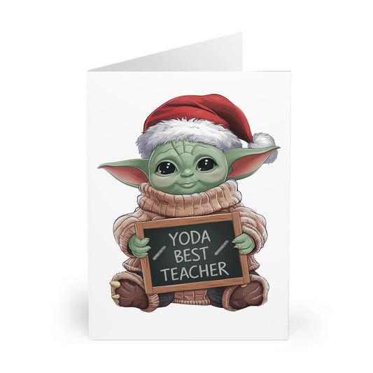Front Baby Yoda Your The Best Teacher Christmas Card