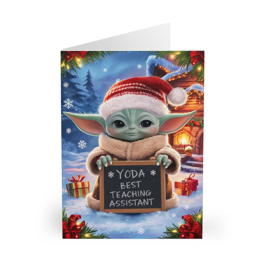 Front Baby Yoda Your The Best Teaching Assistant Christmas Card 