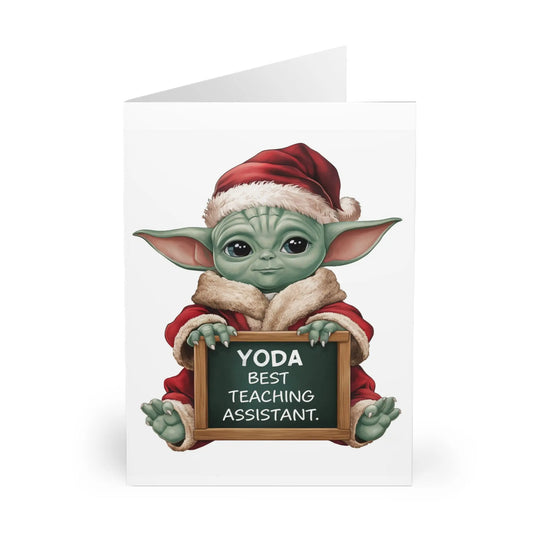 Front Baby Yoda Your The Best Teaching Assistant Christmas Card