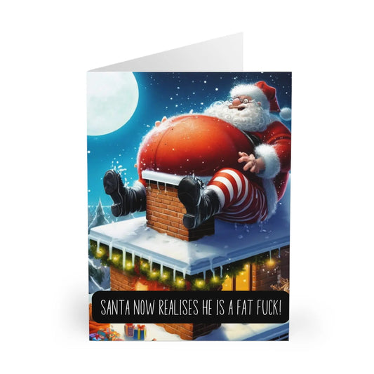 Rude Christmas Card Santa Knew He Was A Fast Fuck