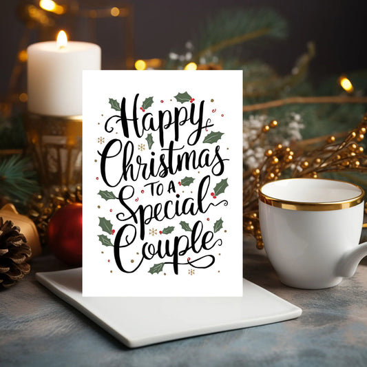 Christmas Card Happy Christmas To A Special Couple