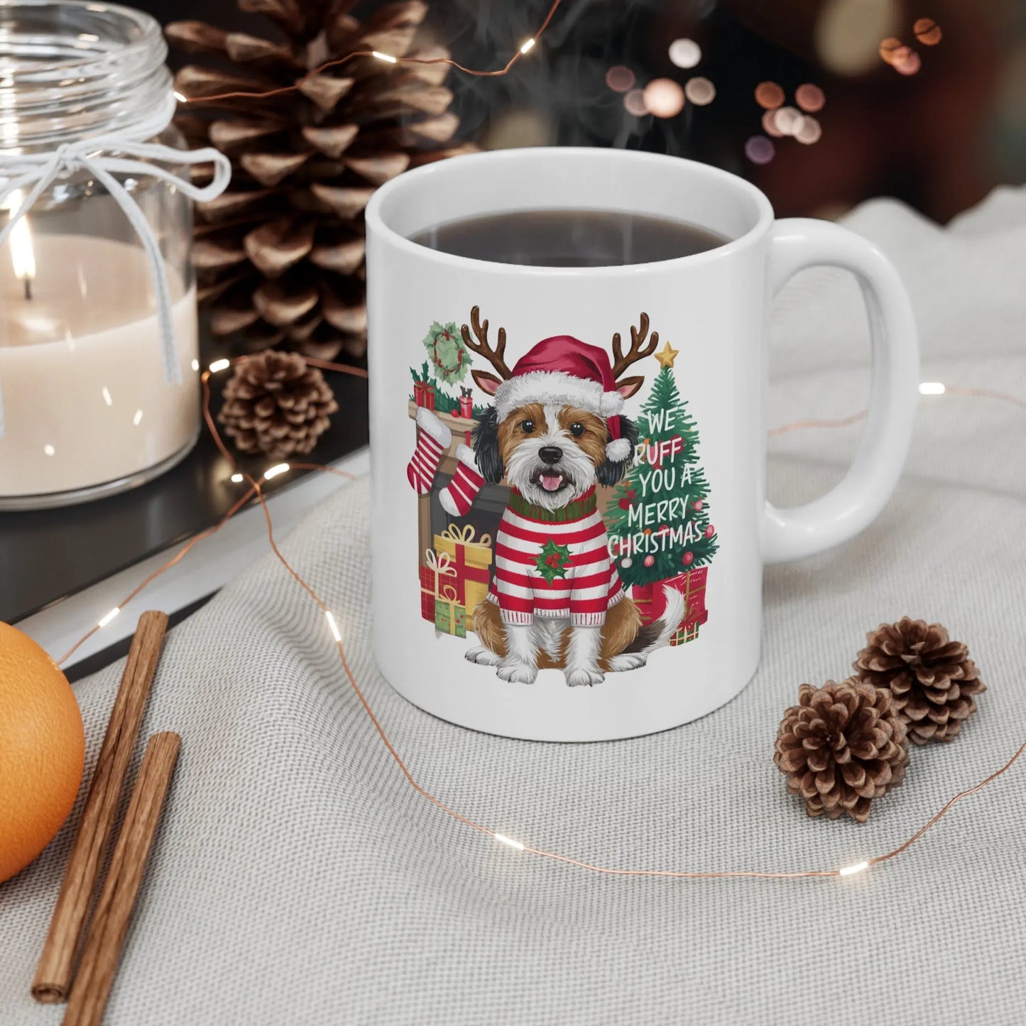 Dog Christmas Mug We Ruff You A Merry Christmas context 
