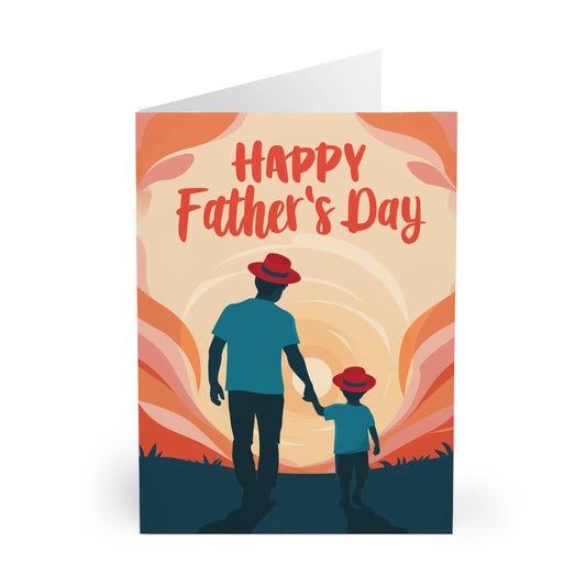 front of Fathers Day Card Father & Son Holding Hands