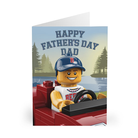 Fathers Day Card Building Blocks Man Car Happy Fathers Day