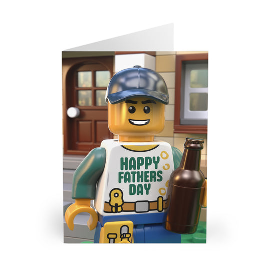Fathers Day Card Building Blocks Man Happy Fathers Day