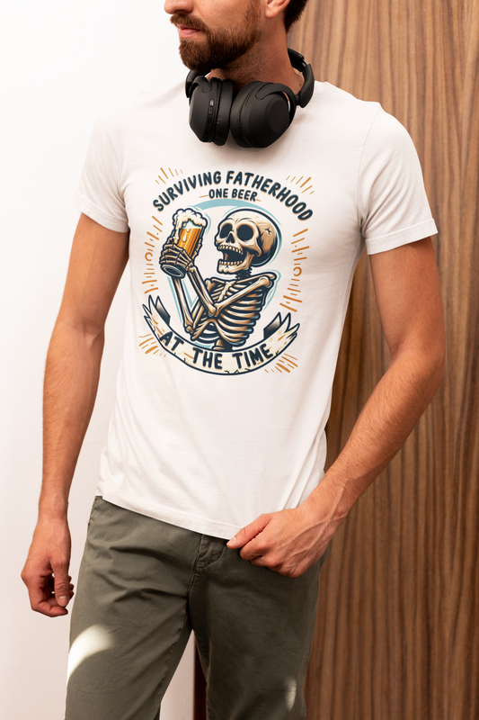 Fathers Day T Shirt Surviving Fatherhood One Beer At A Time