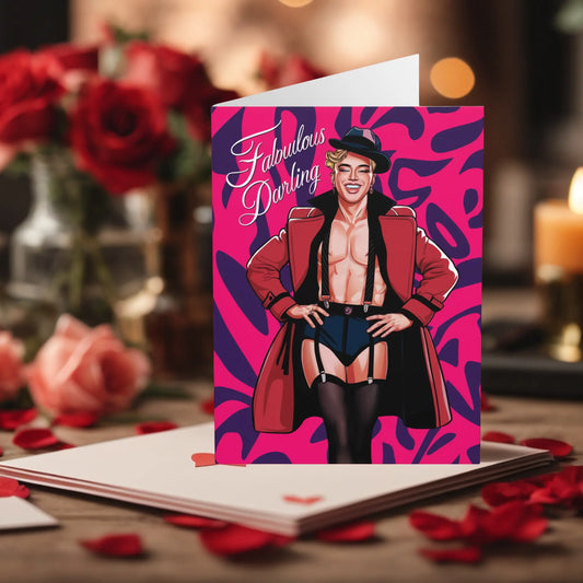 Funny Gay Valentines Day Pink Fabulous Darling Man 