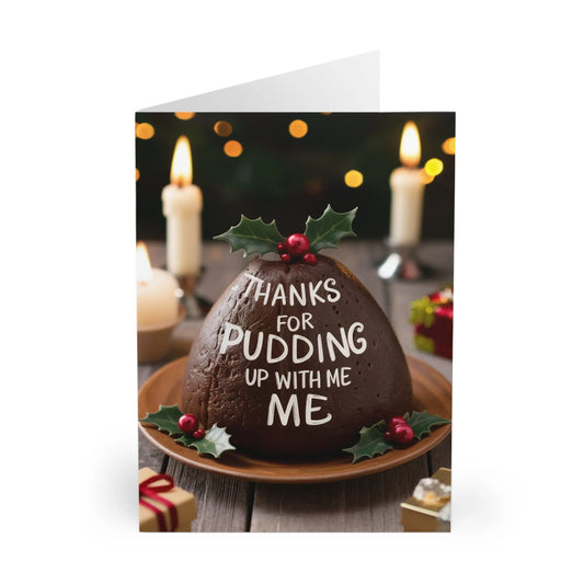 Funny Teacher Christmas Card Thanks For Pudding up With Me 