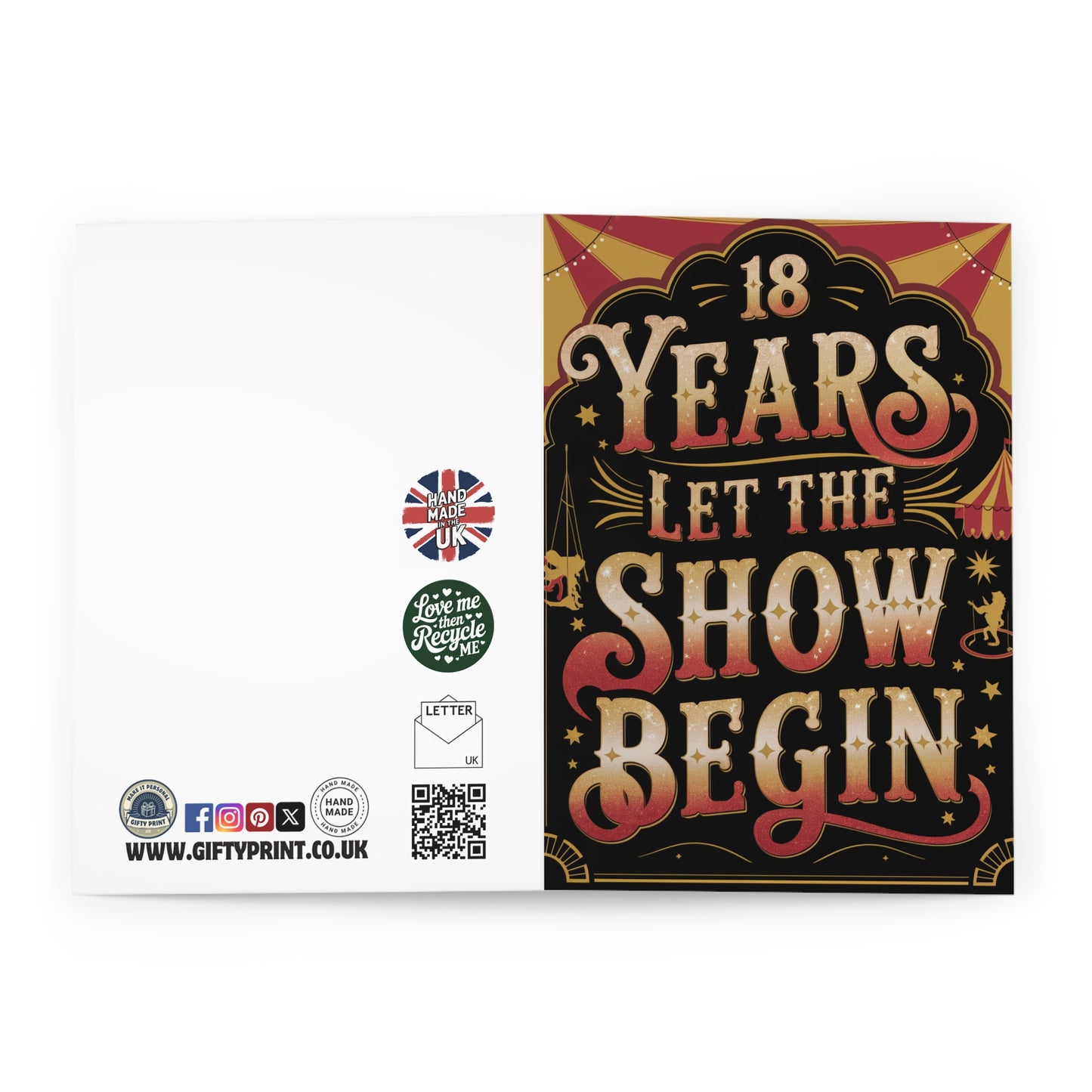 Funny 18th Birthday Card 18 Years Let The Show Begin