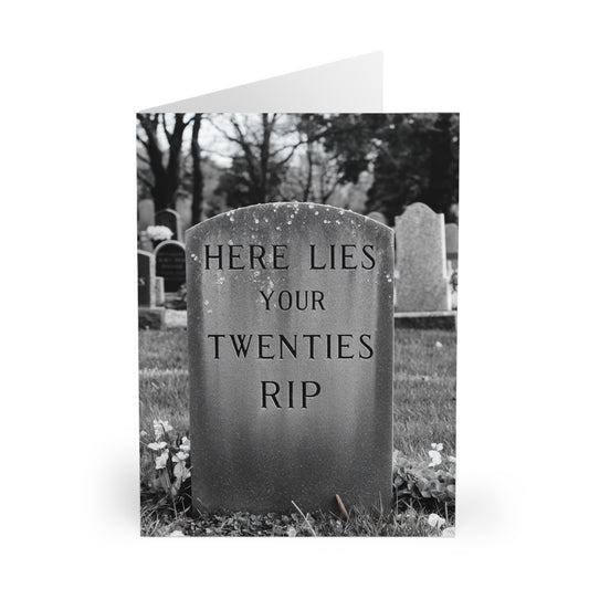 Funny 30th Birthday Card Gravestone Here Lies Your Twenties