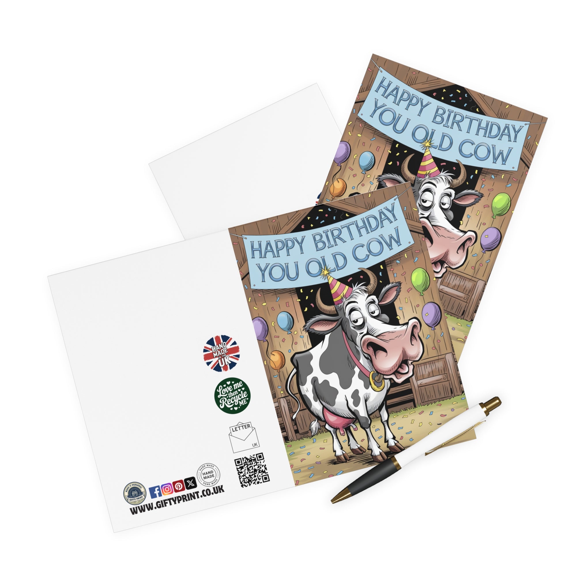 Funny Birthday Card Happy Birthday You Old Cow!
