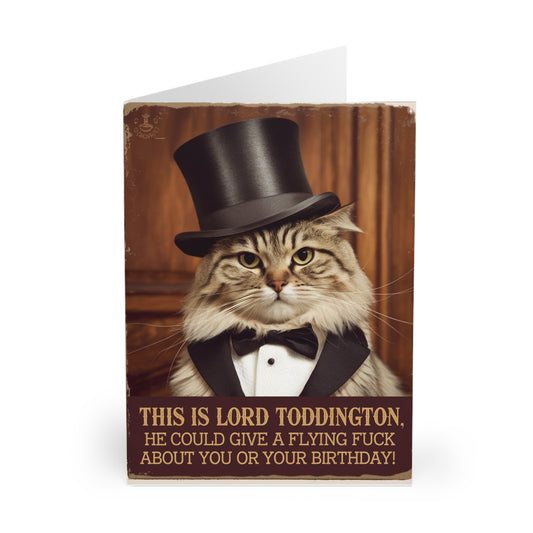 Funny Birthday Card Lord Toddington The Cat