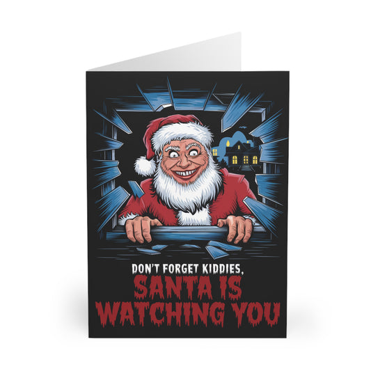 Funny Christmas Card Creepy Santa Watching You