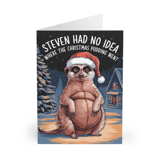 Funny Christmas Card Steven Had No Idea Where The Pudding Went