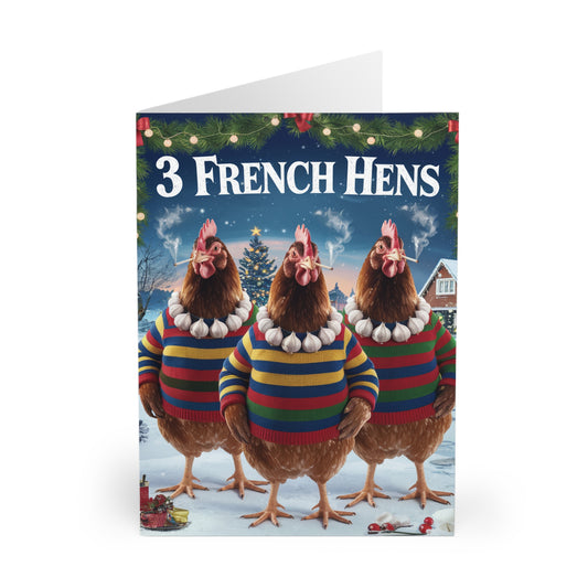Funny Christmas Card Three French Hens