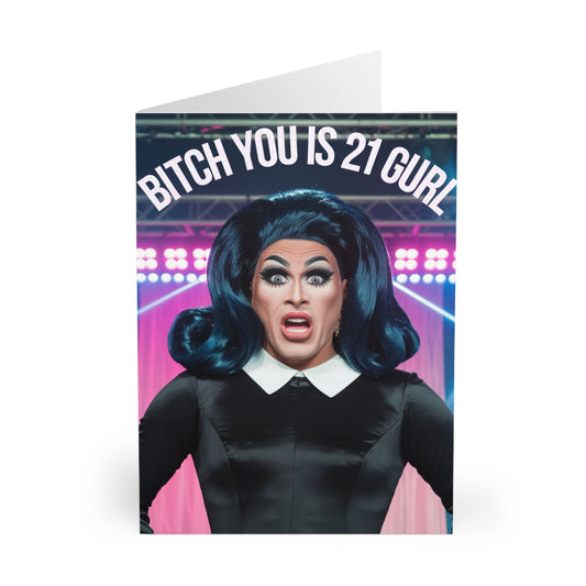Funny Gay 21st Birthday Card Drag Queen Bitch You Is 21 Gurl 