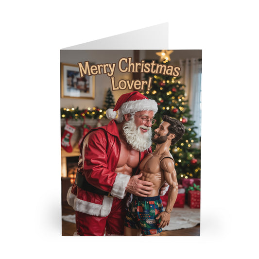 Funny Gay Christmas Card Merry Christmas Lover Santa Front