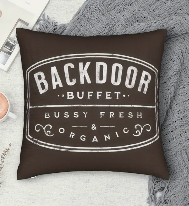 Funny Gay Cushion Cover Back Door Buffet 45cm x 45cm