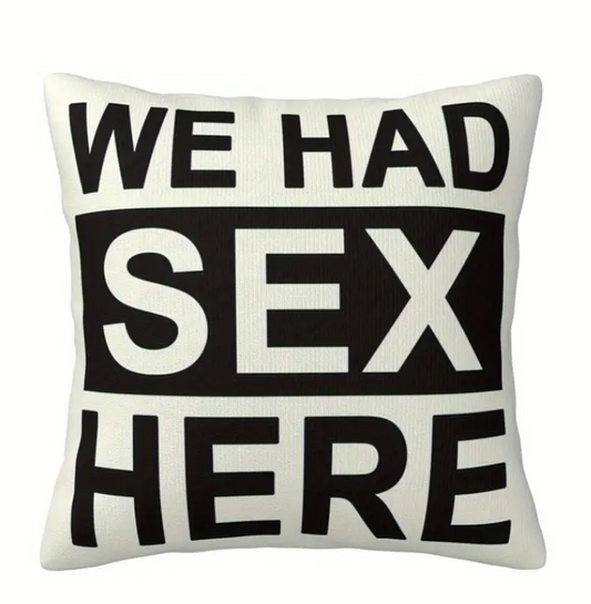 Funny Gay Cushion Cover We Had Sex Here 45cm x 45cm