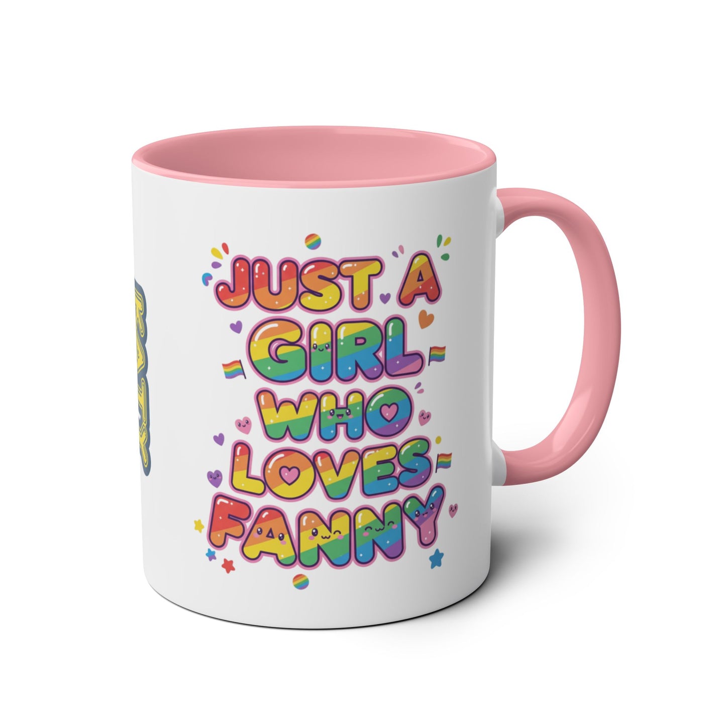 Funny Gay LGBTQ+ Mug – Just a Girl Who Loves Fanny – Personalised Gift Left