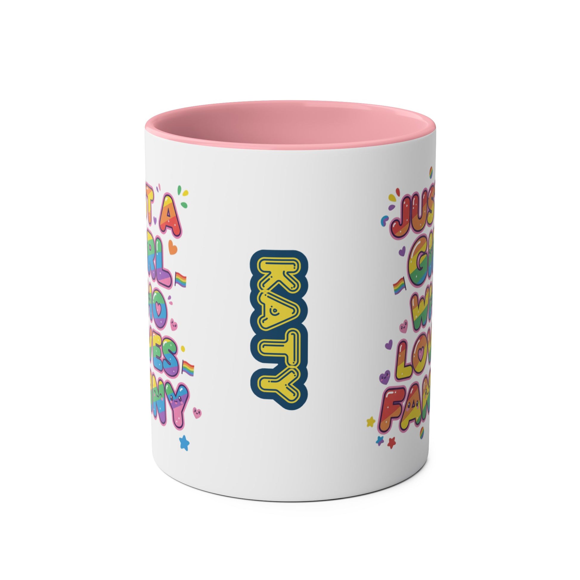 Funny Gay LGBTQ+ Mug – Just a Girl Who Loves Fanny – Personalised Gift Front