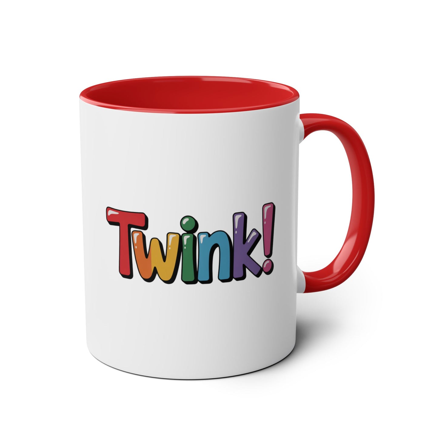 Funny Gay Mug Twink Rainbow Text red