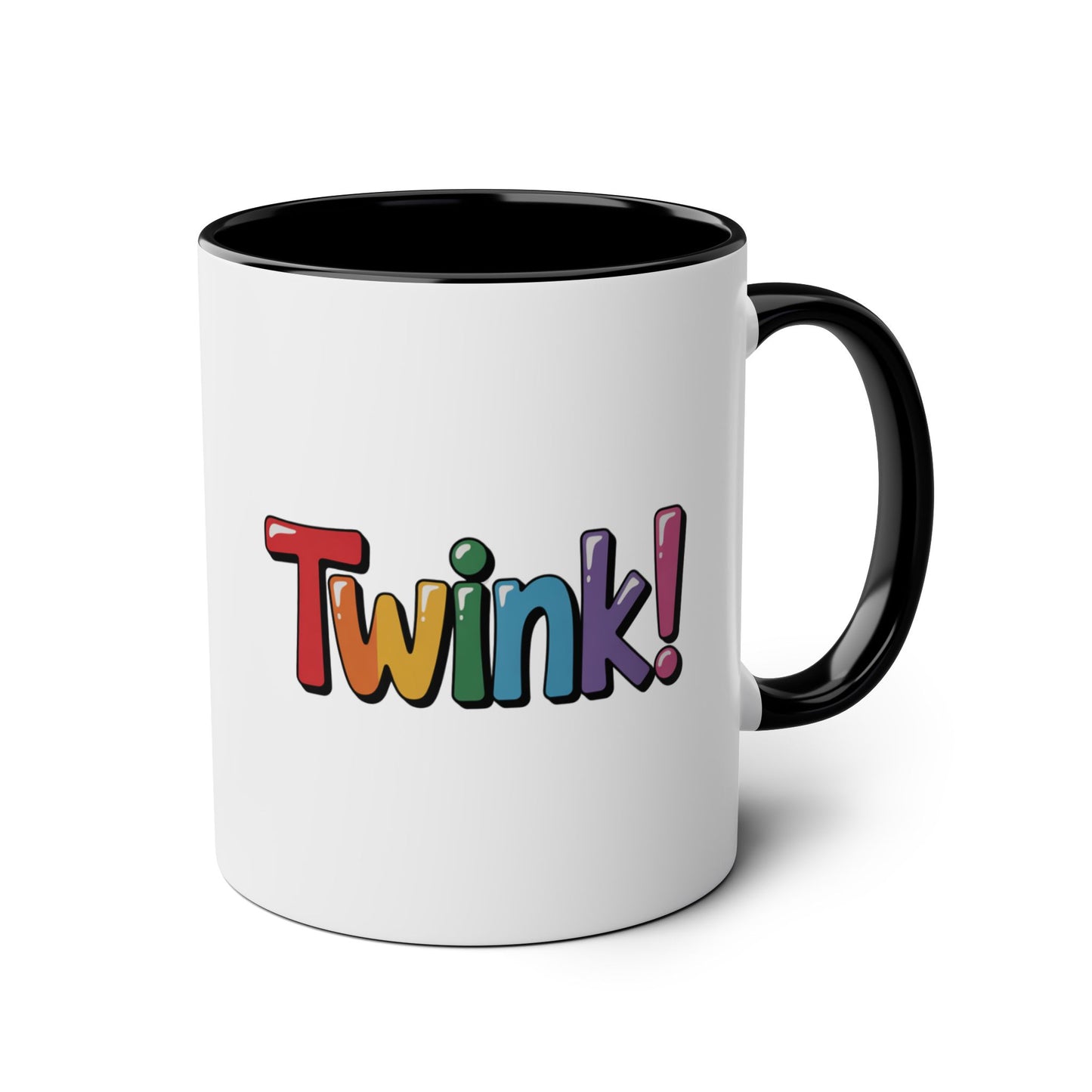 Funny Gay Mug Twink Rainbow Text black