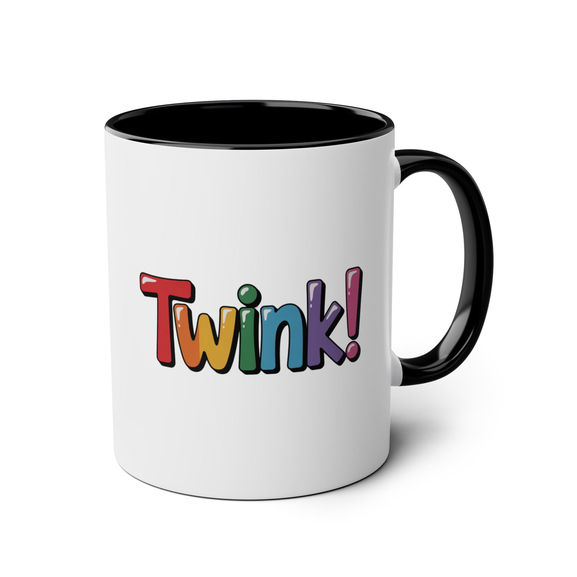 Funny Gay Mug Twink Rainbow Text black