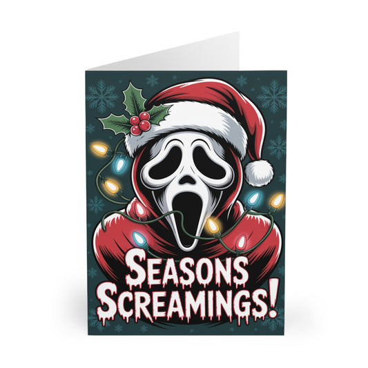 Funny Horror Ghost Face Christmas Card Seasons Screamings Front