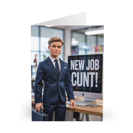 Funny New Job Card New Job C**T Action Doll Front