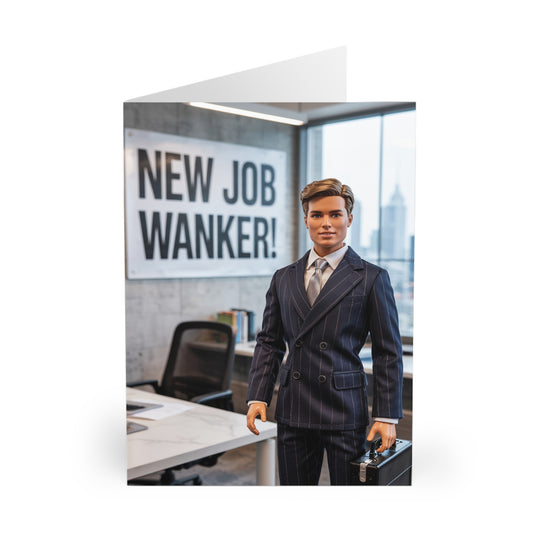 Funny New Job Card new Job Wanker front