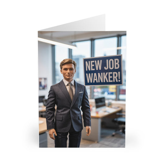 Funny New Job Card new Job Wanker Action Doll front