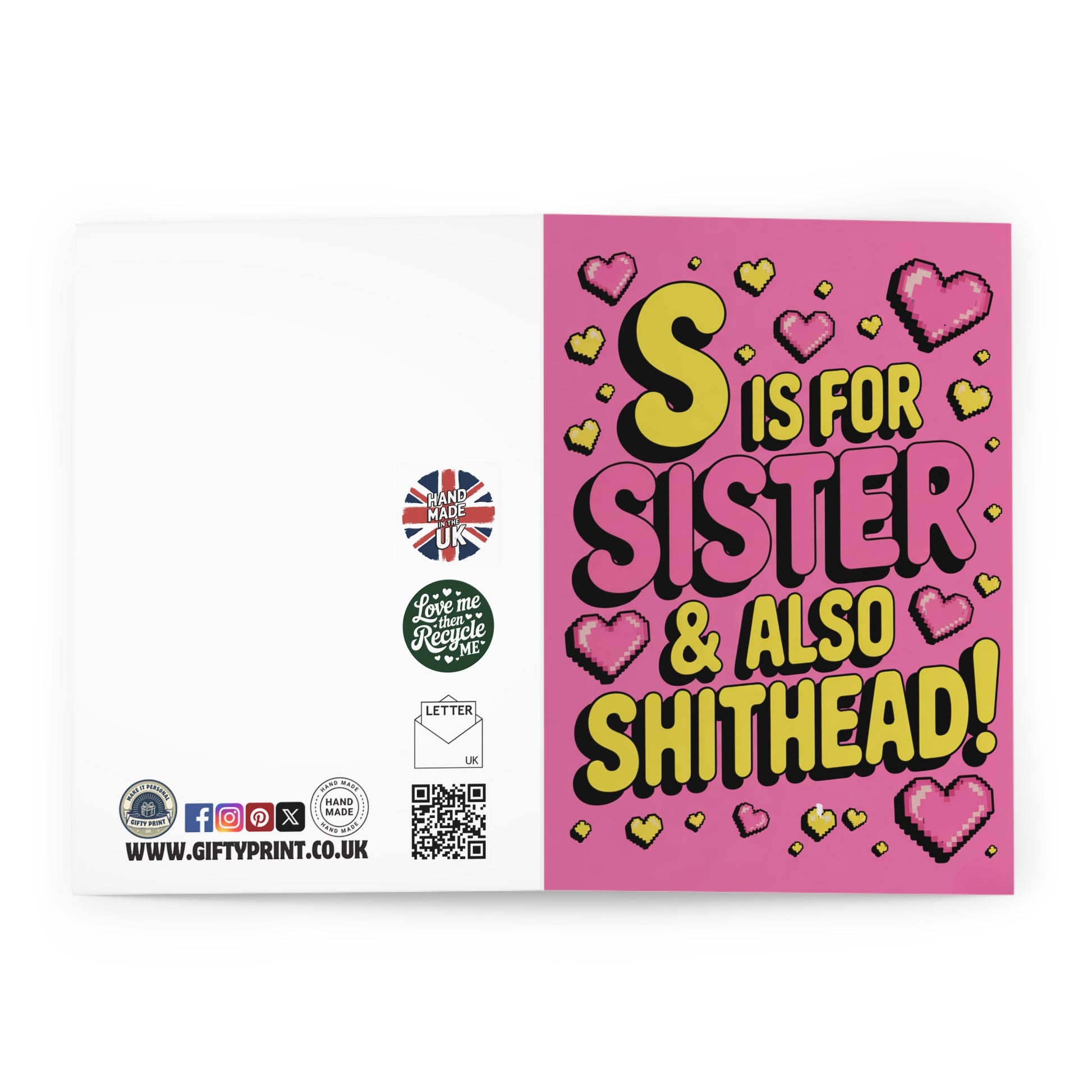 Funny Sister Birthday Card S Is For Sister & Also Shithead 3