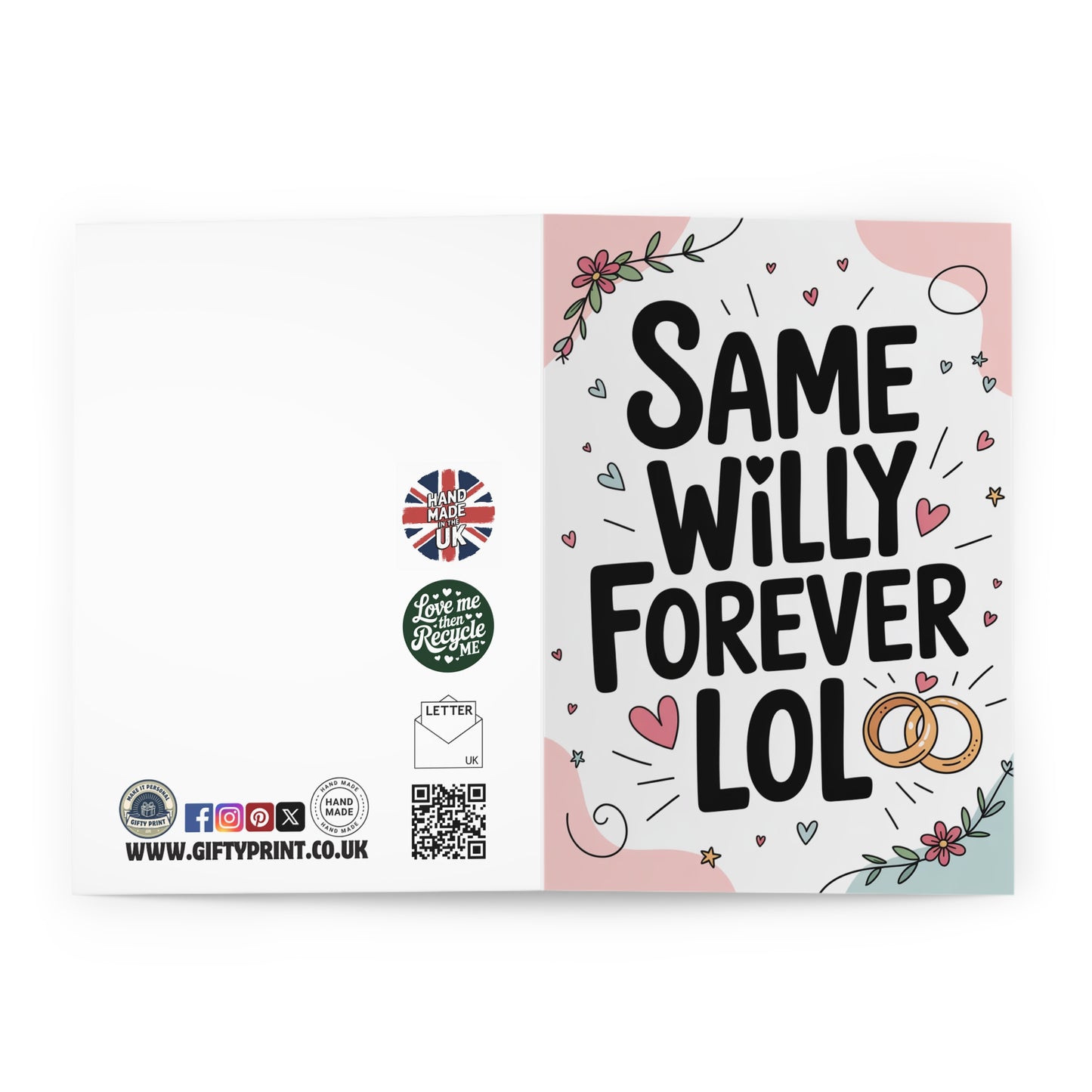 Funny Wedding Card Same Willy Forever