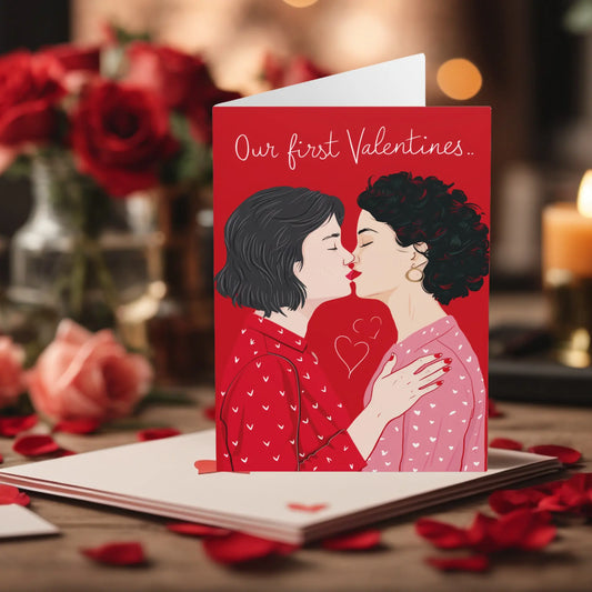 Gay Lesbian Valentines Day Card Our first Valentines Day