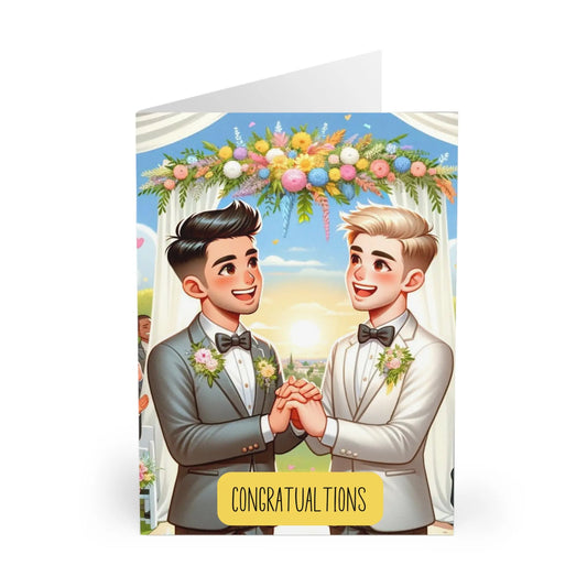 close up of Gay Wedding Card Mr & Mr Congratulations Card