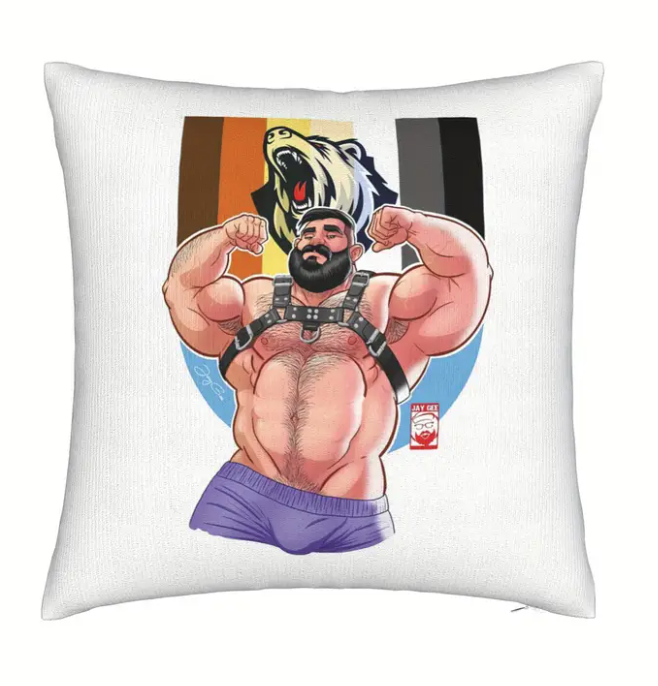 Gay Bear Daddy Cushion Cover 45cm x 45cm 