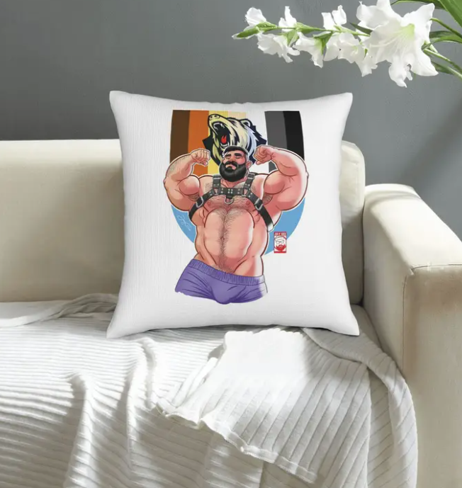 Gay Bear Daddy Cushion Cover 45cm x 45cm 