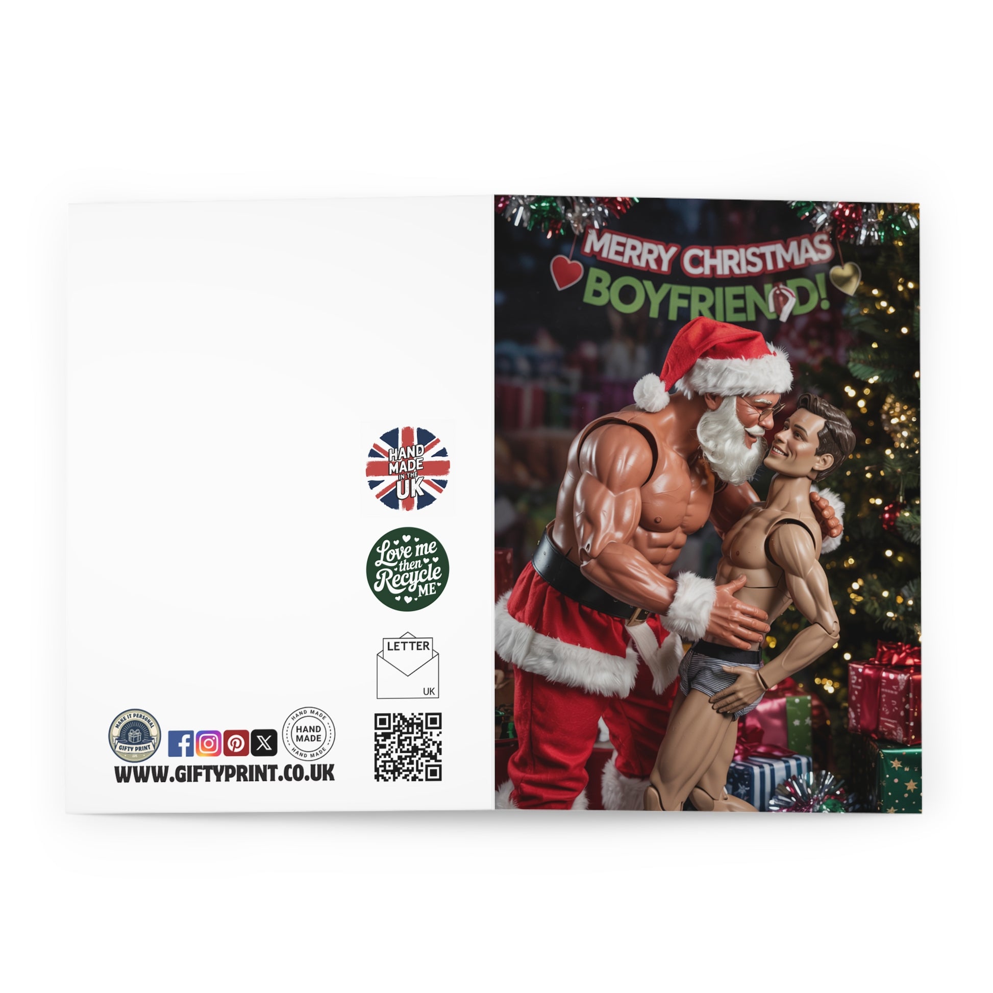 Gay Christmas Card Merry Christmas Boyfriend Action Doll Open