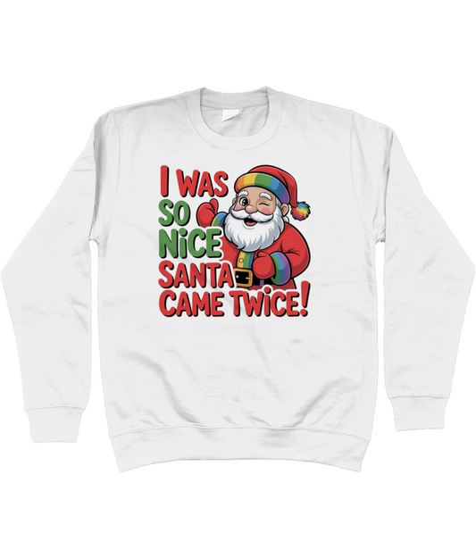 Gay Christmas Jumper I was So Nice Santa Came Twice