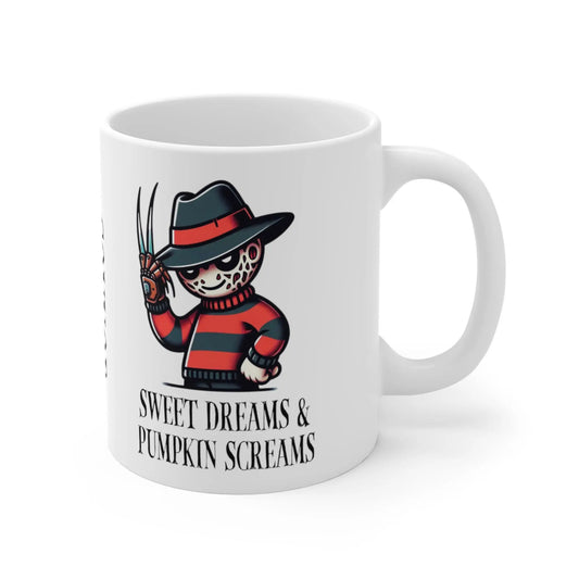 right Halloween Mug Freddy Sweet Dreams & Pumpkin Screams
