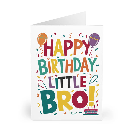 Front Happy Birthday Little Bro Birthday Card