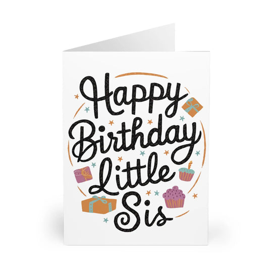 Front Happy Birthday Little Sister Birthday Card