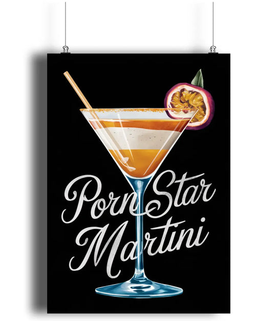 Home Bar Wall Art Print Porn Star Martini Cocktail