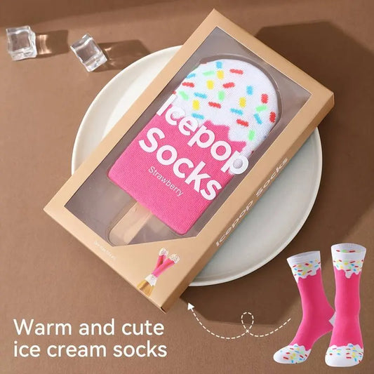 Ice Cream Lollipop Socks Pink Gift Box 1 Pair