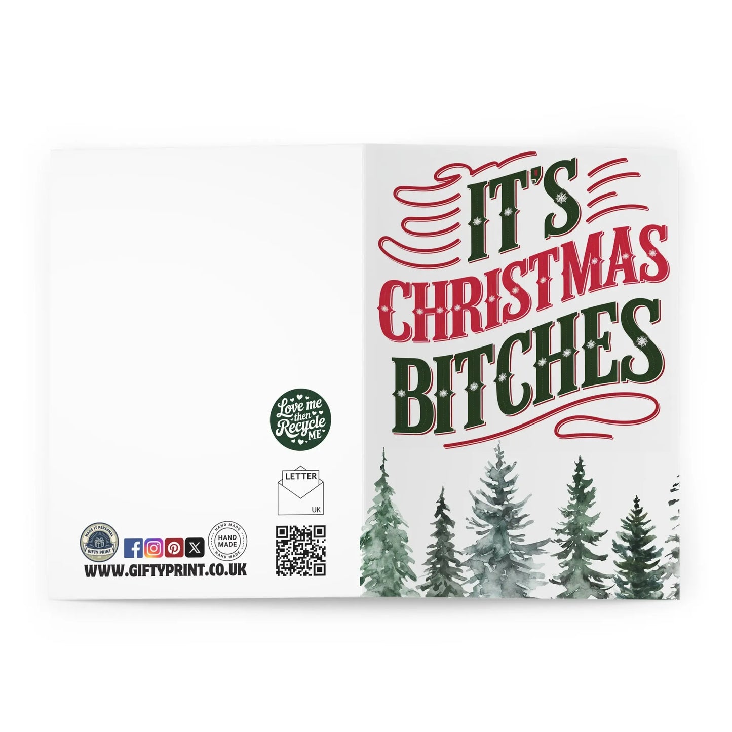 Its Christmas Bitches Funny Christmas Card open