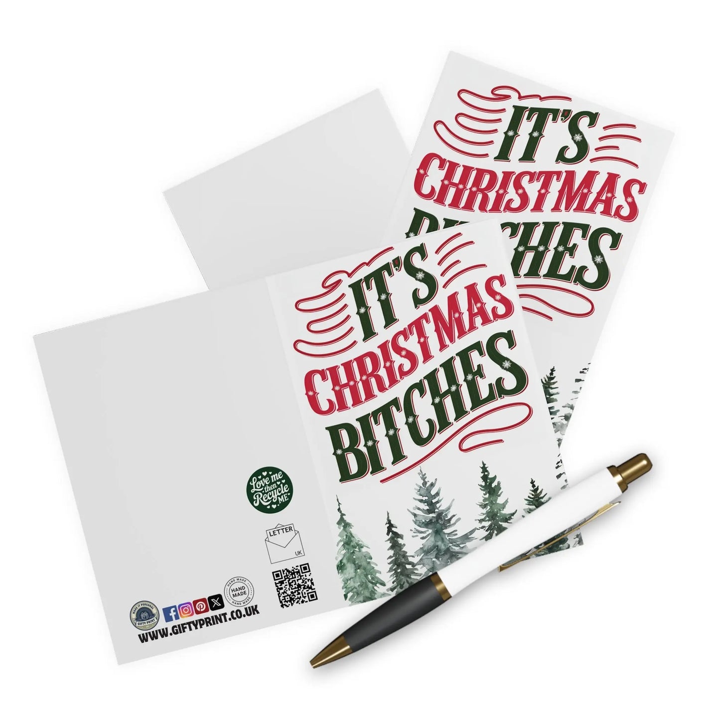 Its Christmas Bitches Funny Christmas Card open