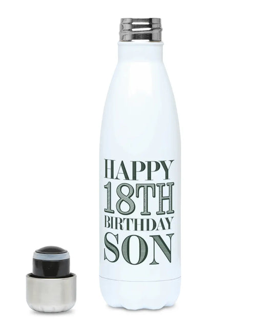 18th Birthday Gift Happy Birthday Son Water Bottle Gifty Print