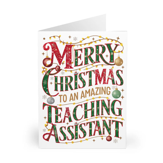 Front Merry Christmas To An Amazing Teaching Assistant Christmas Card