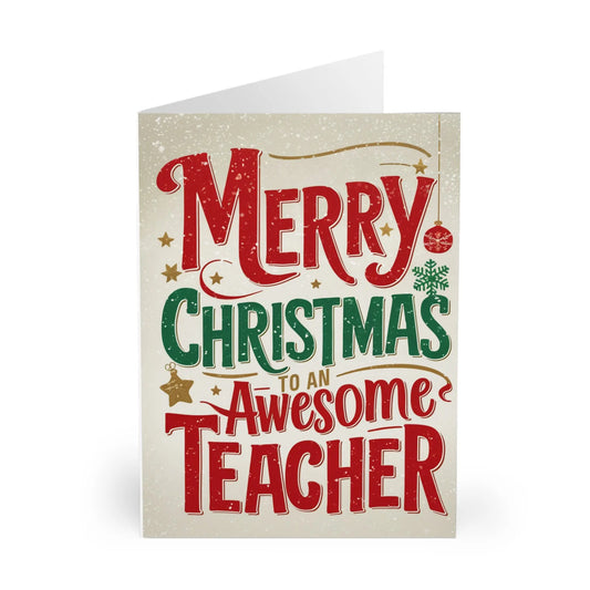 Front Merry Christmas To An Awesome Teacher Christmas Card